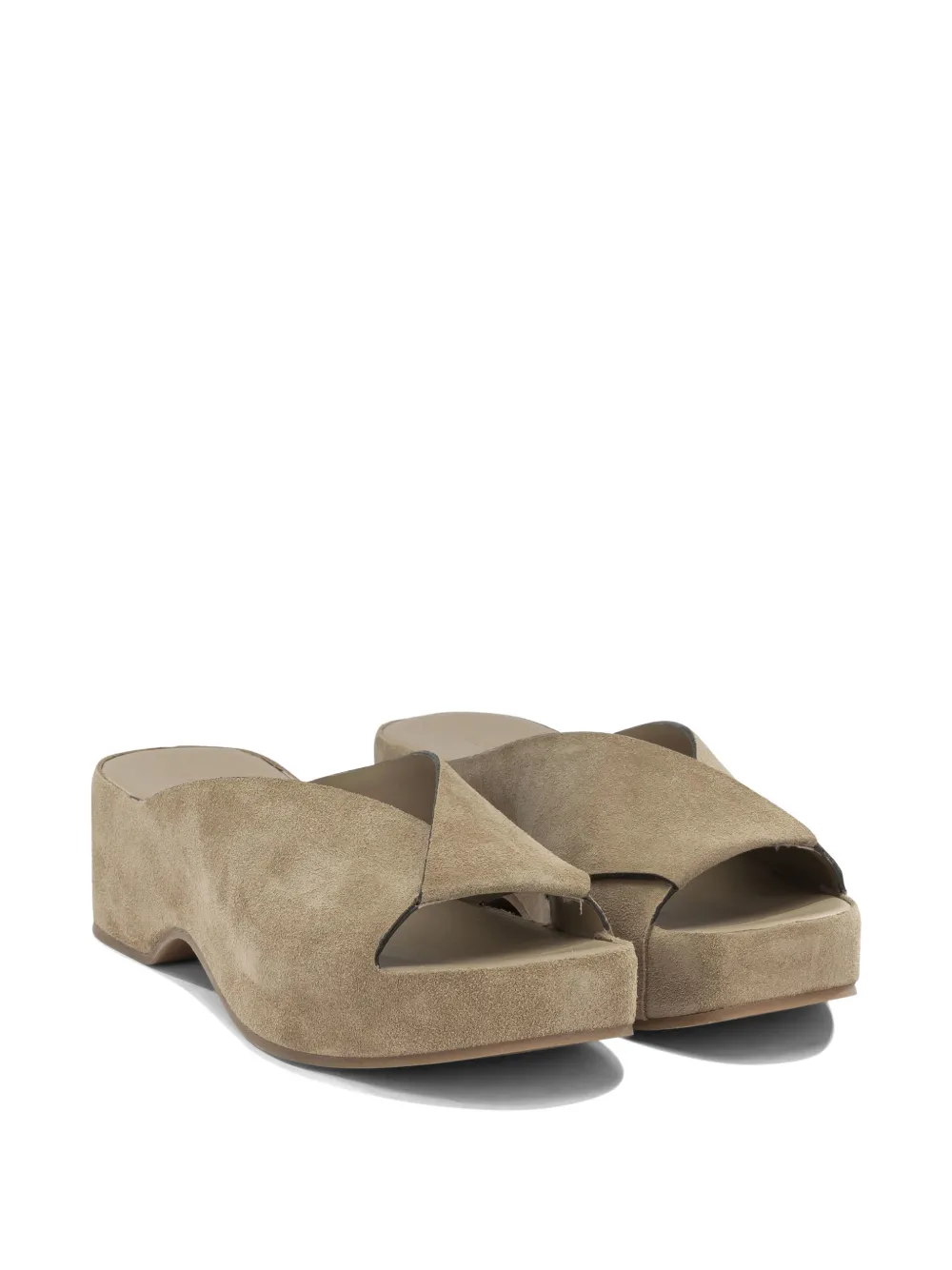 Del Carlo Horus crossover-strap suede sandals Beige