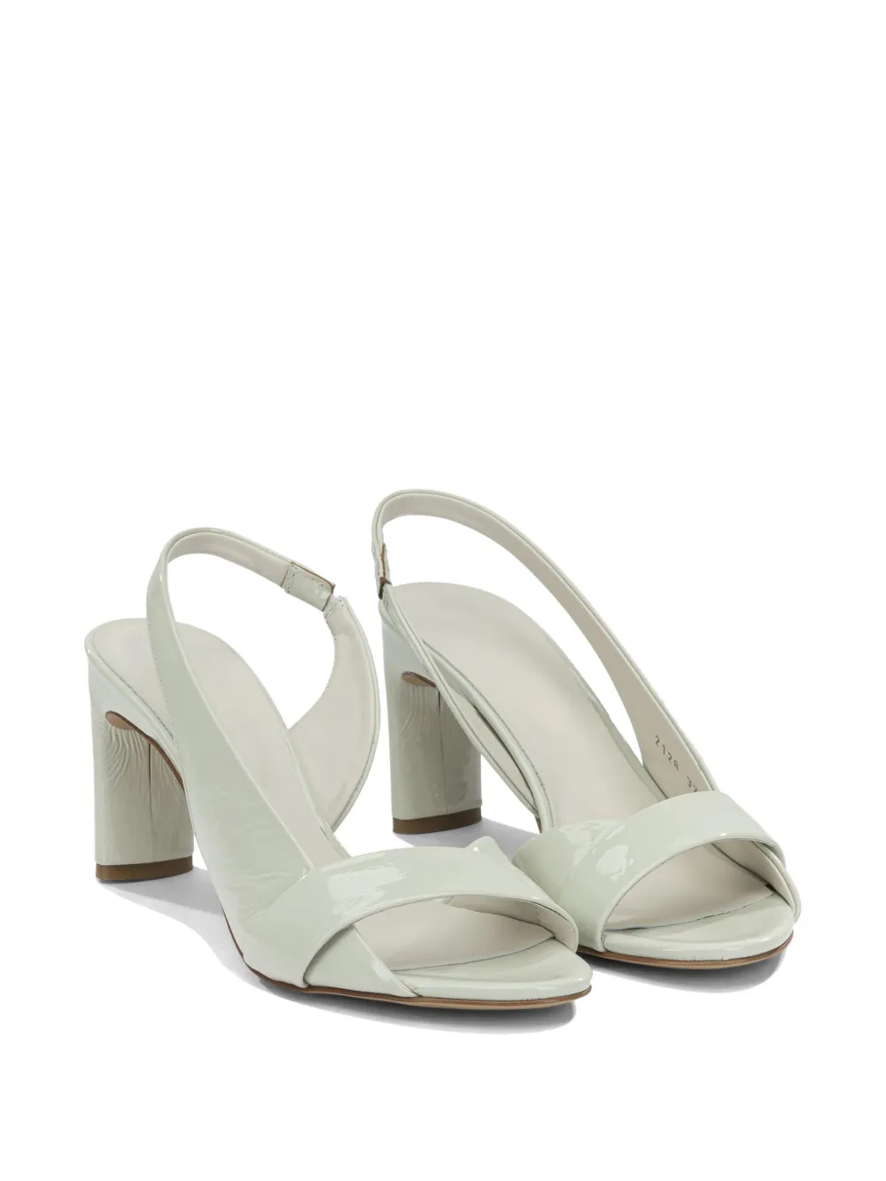 Del Carlo patent-leather slingback sandals Groen