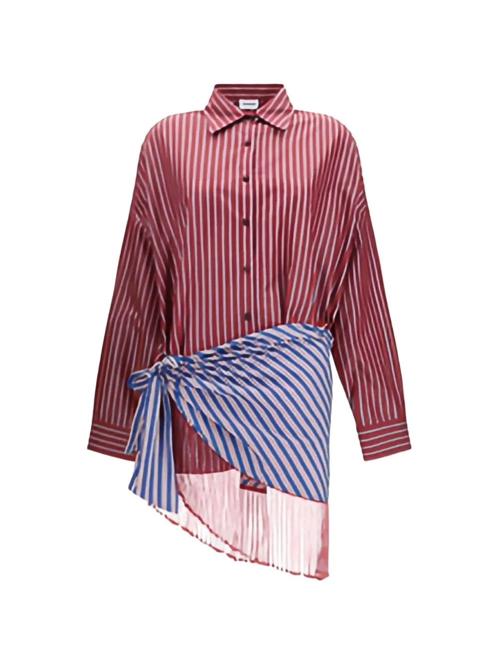 THE ANDAMANE Jolene patchwork shirt-dress - Rot