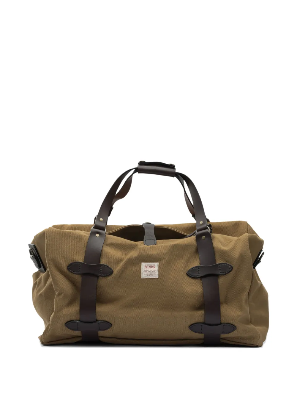 Filson leather-trim cotton duffle bag - Marrone