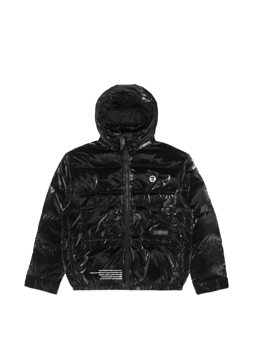 AAPE BY *A BATHING APE® Moonface hooded down jacket - Black