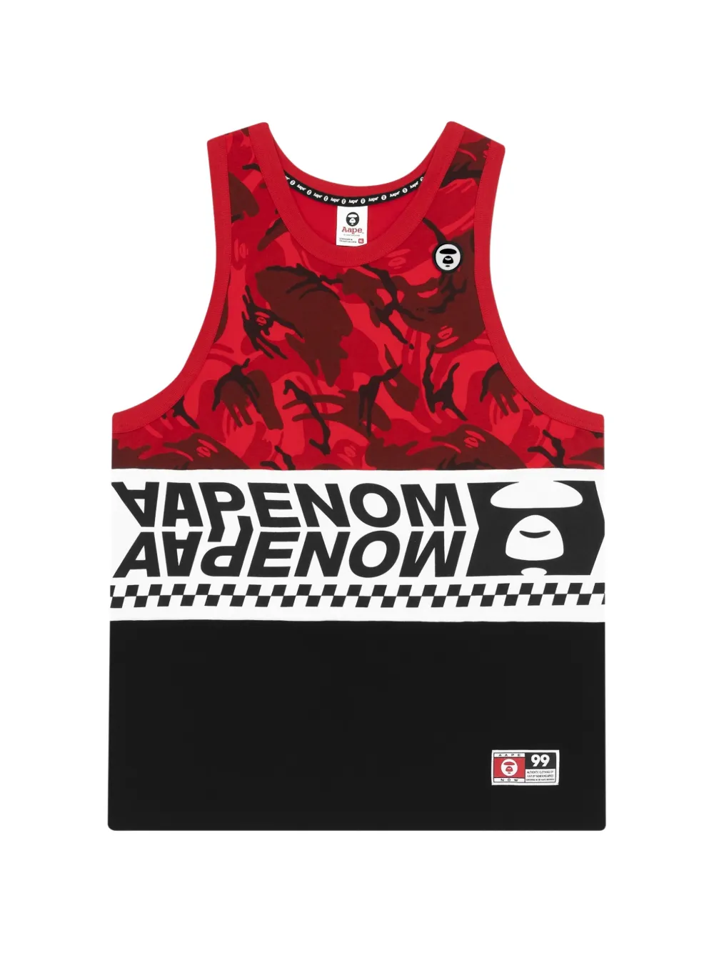 AAPE BY *A BATHING APE® camouflage-print colourblock tank top · M