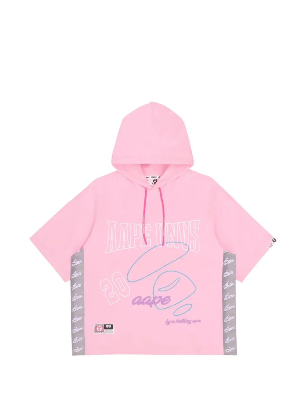 AAPE BY *A BATHING APE® Moonface embroidered short-sleeve hoodie · XXS