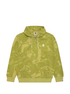 AAPE BY *A BATHING APE® embroidered-logo zip-up Hoodie | Yellow