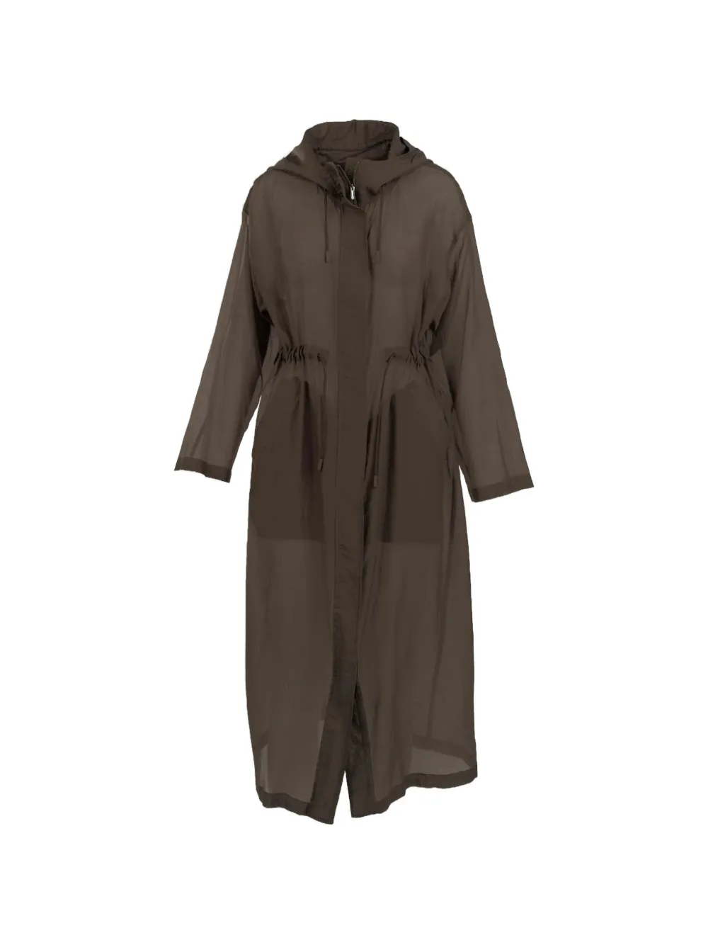 Marella Cappotto semi trasparente con coulisse - Marrone