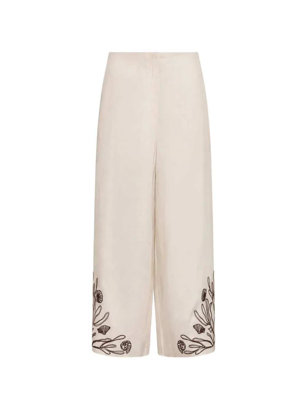 Marella MLLDOLCE embroidered linen trousers · 42