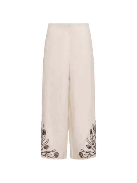 Marella MLLDOLCE embroidered linen trousers