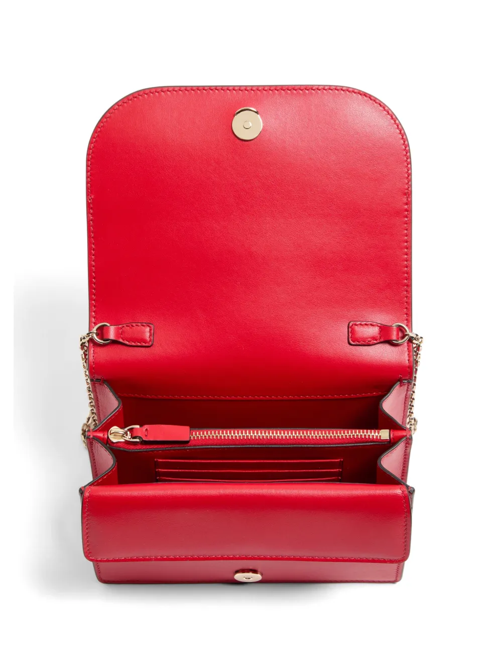 Valentino Garavani VLogo Walk kalfsleren buidel met ketting Rood