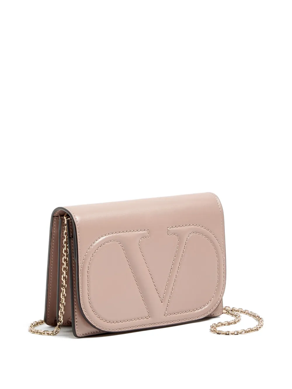 Valentino Garavani VLogo Walk kalfsleren buidel met ketting Roze