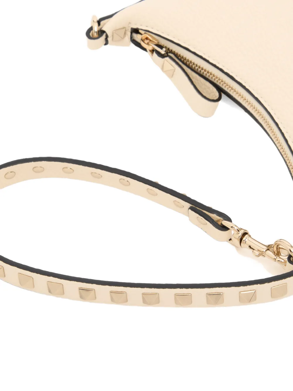 Valentino Garavani Rockstud mini-shopper van korrelig kalfsleer Beige