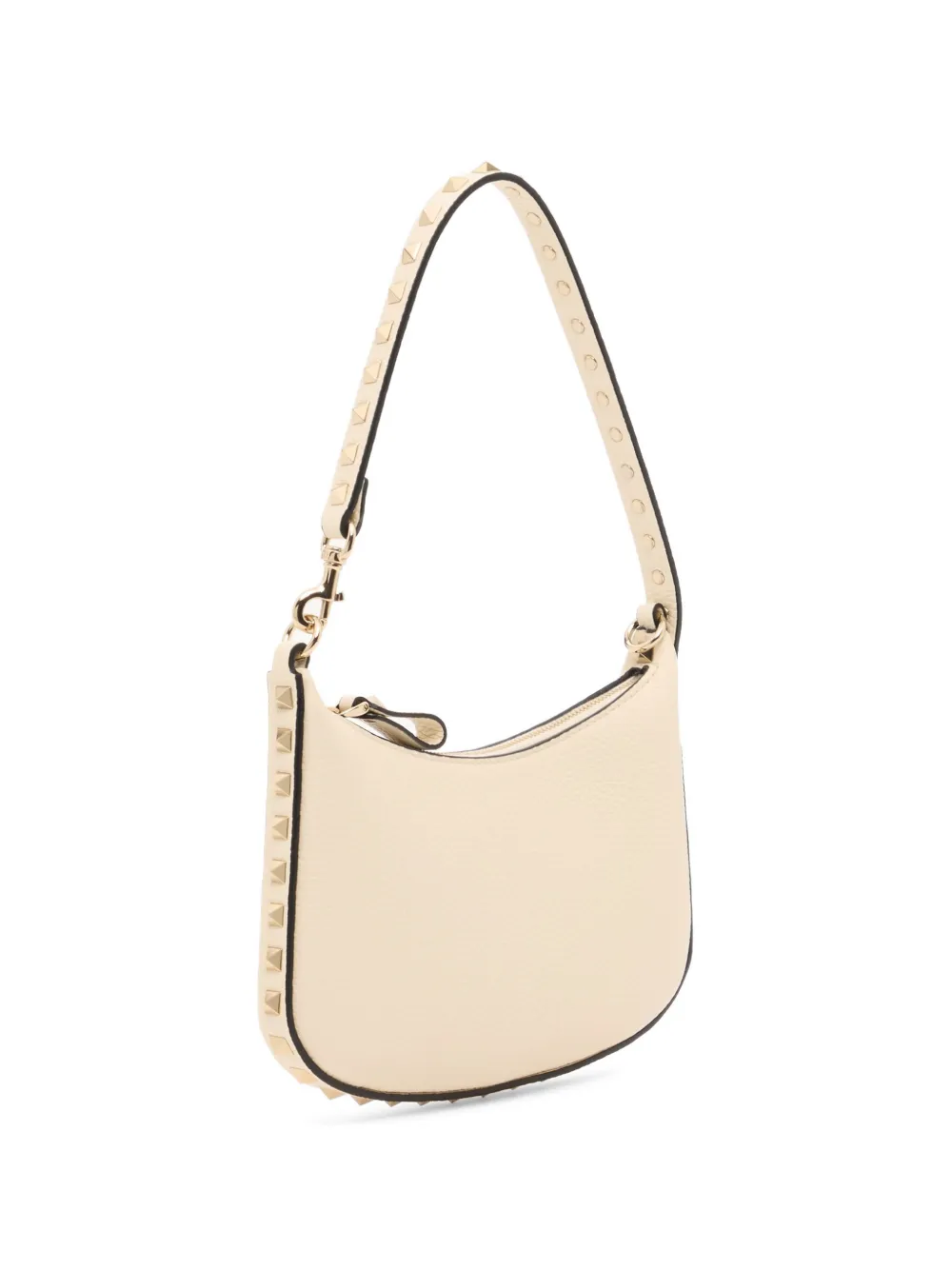 Valentino Garavani Rockstud mini-shopper van korrelig kalfsleer Beige
