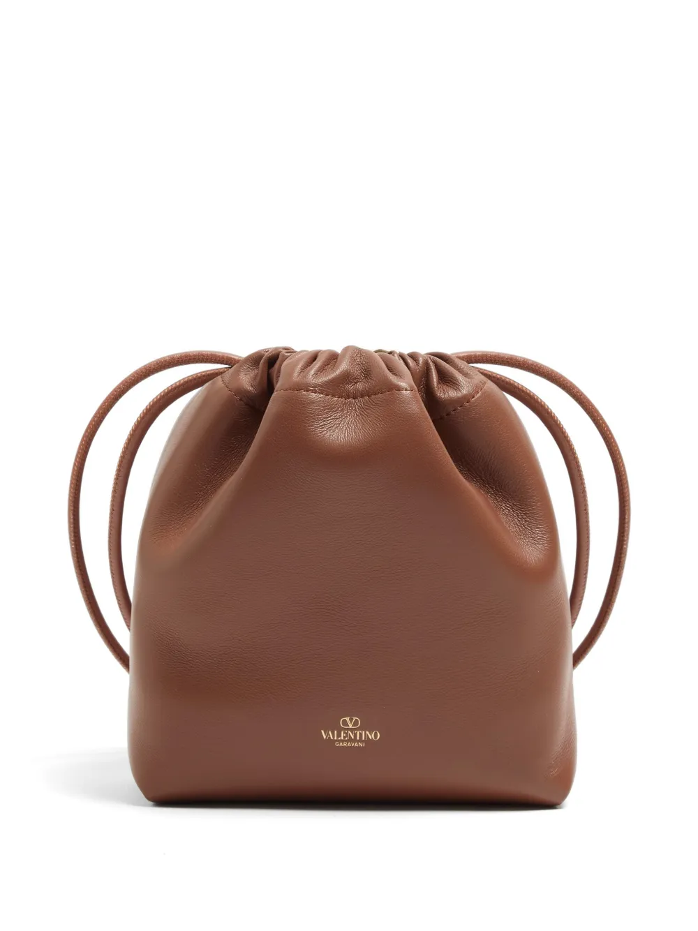 Valentino Garavani VLogo Pouf mini-buidel van nappa leer Bruin
