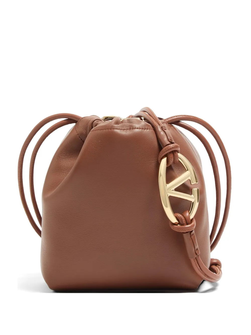 Valentino Garavani mini VLogo Pouf pouch in nappa leather - Marrone