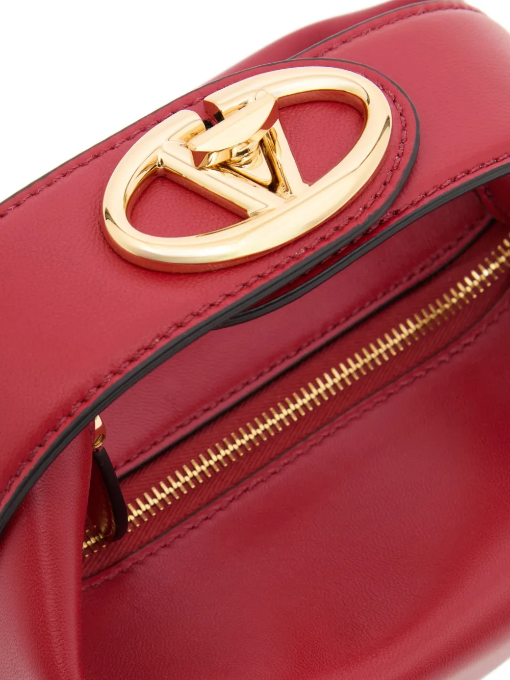 Valentino Garavani VLogo The Bold Edition nappa leren mini-handtas Rood