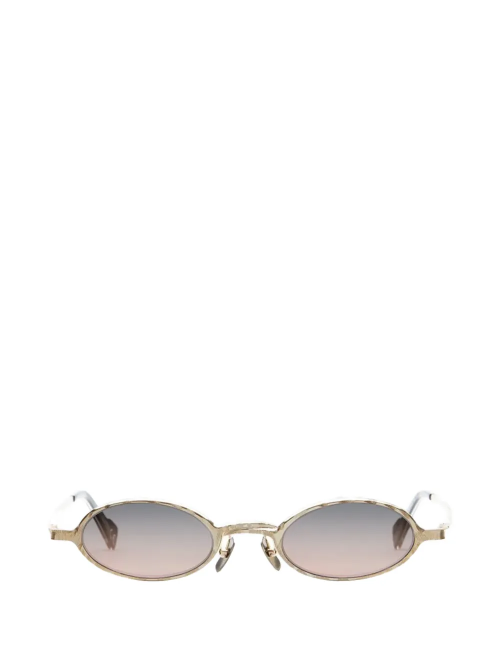 Kuboraum hammered-effect oval-frame sunglasses - Oro