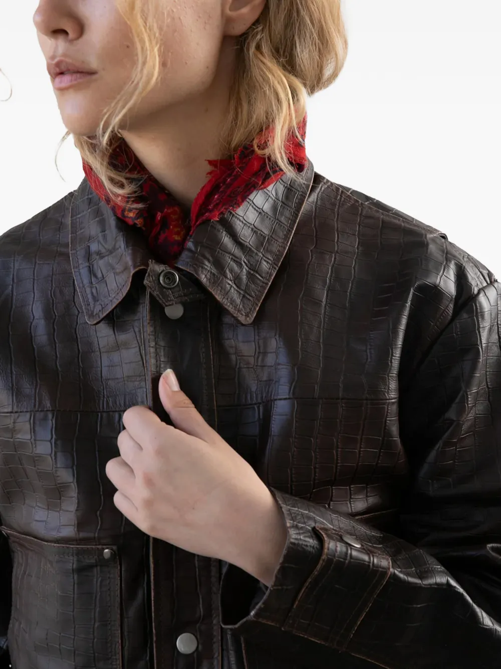  Found Chaqueta Con Efecto Envejecido - Marrón 