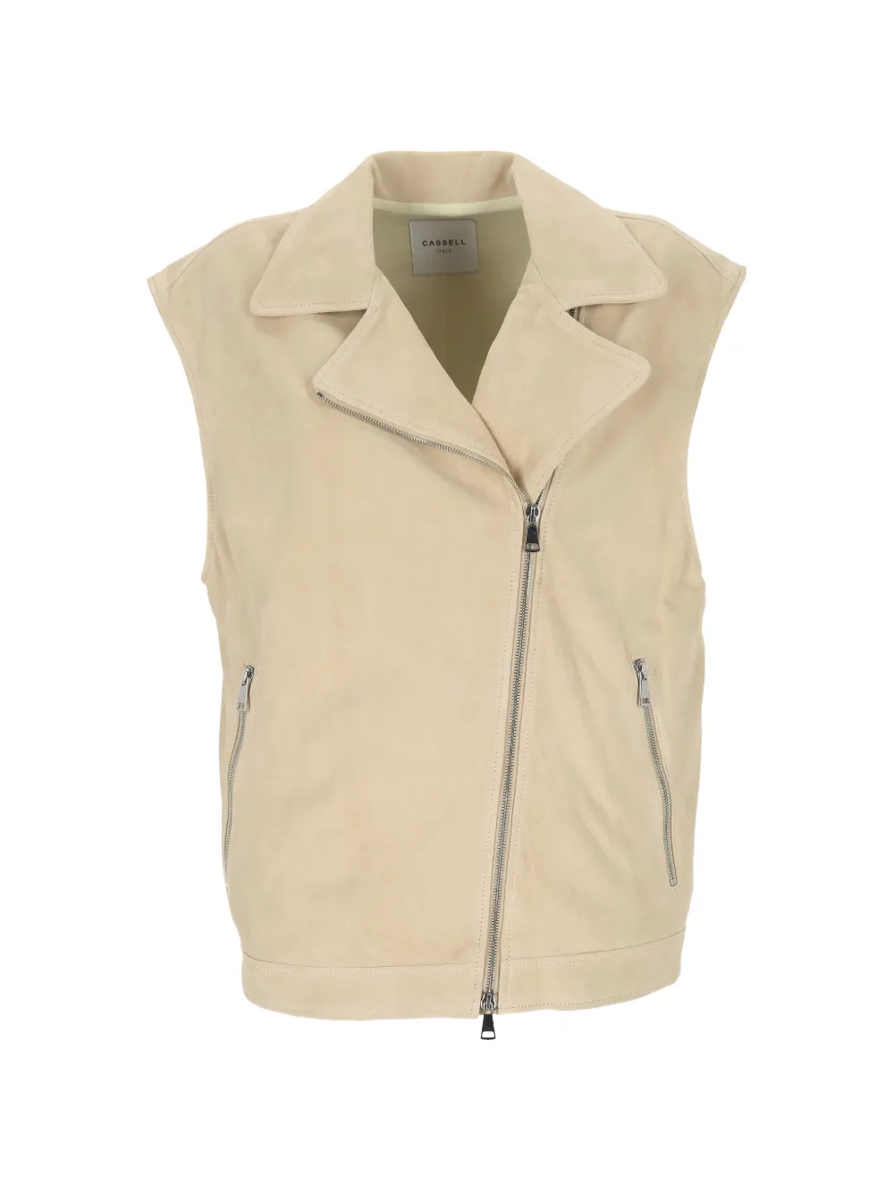 CASTELL sleeveless biker jacket - Toni neutri