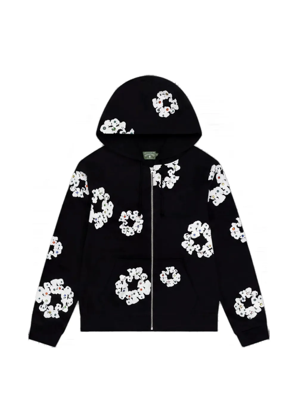 Denim Tears Cotton Wreath rhinestone-studded hoodie - Nero