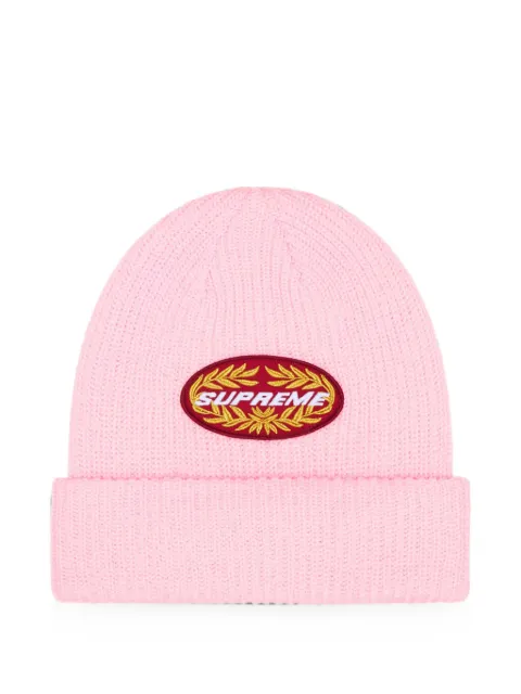Supreme logo-patch beanie hat