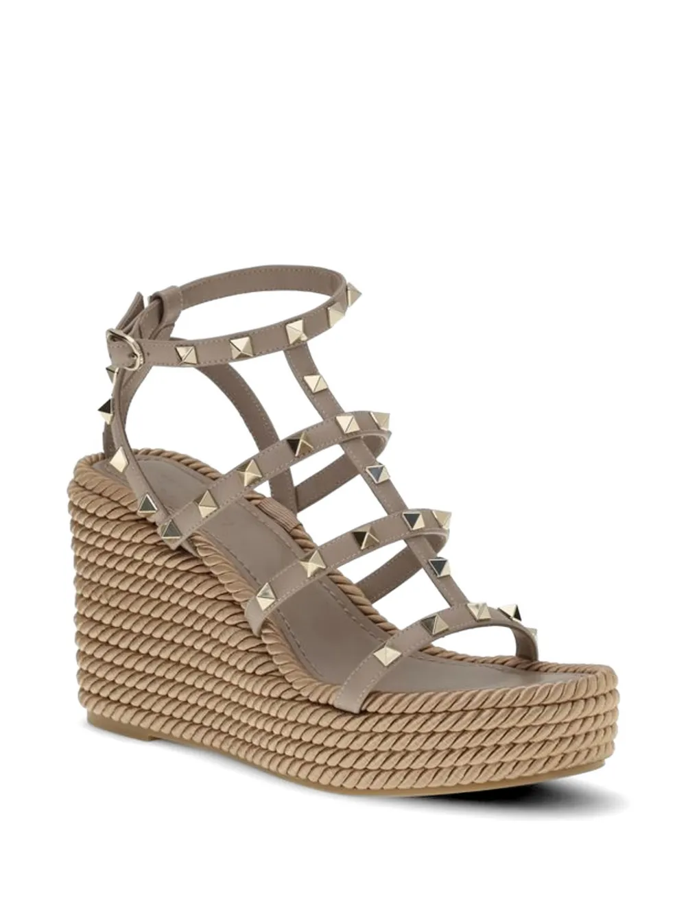 Valentino Garavani Rockstud wedge espadrilles Beige