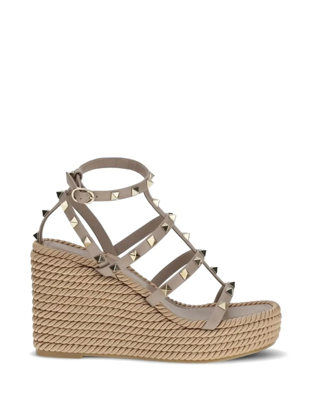 Valentino Garavani Rockstud wedge espadrilles Beige