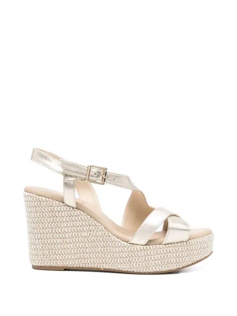 NERO GIARDINI metallic-finish wedge-heel sandals