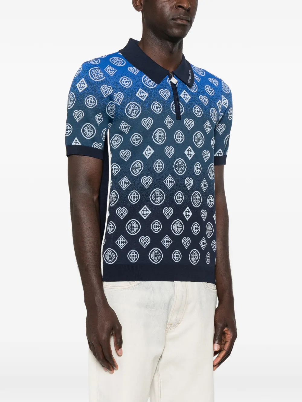 Casablanca Shorts met monogram-patroon en kleurverloop Blauw