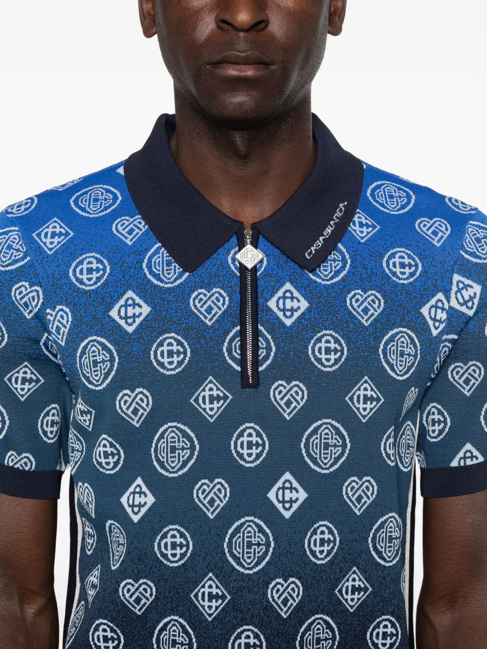 Casablanca Shorts met monogram-patroon en kleurverloop Blauw