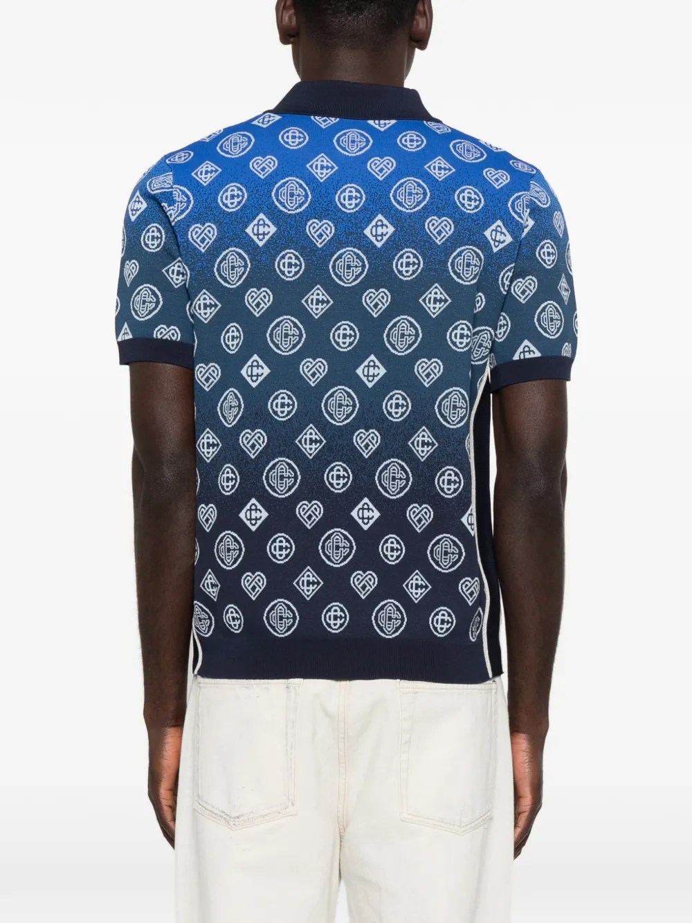 Casablanca Shorts met monogram-patroon en kleurverloop Blauw