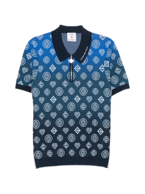 Casablanca monogram-jacquard polo shirt