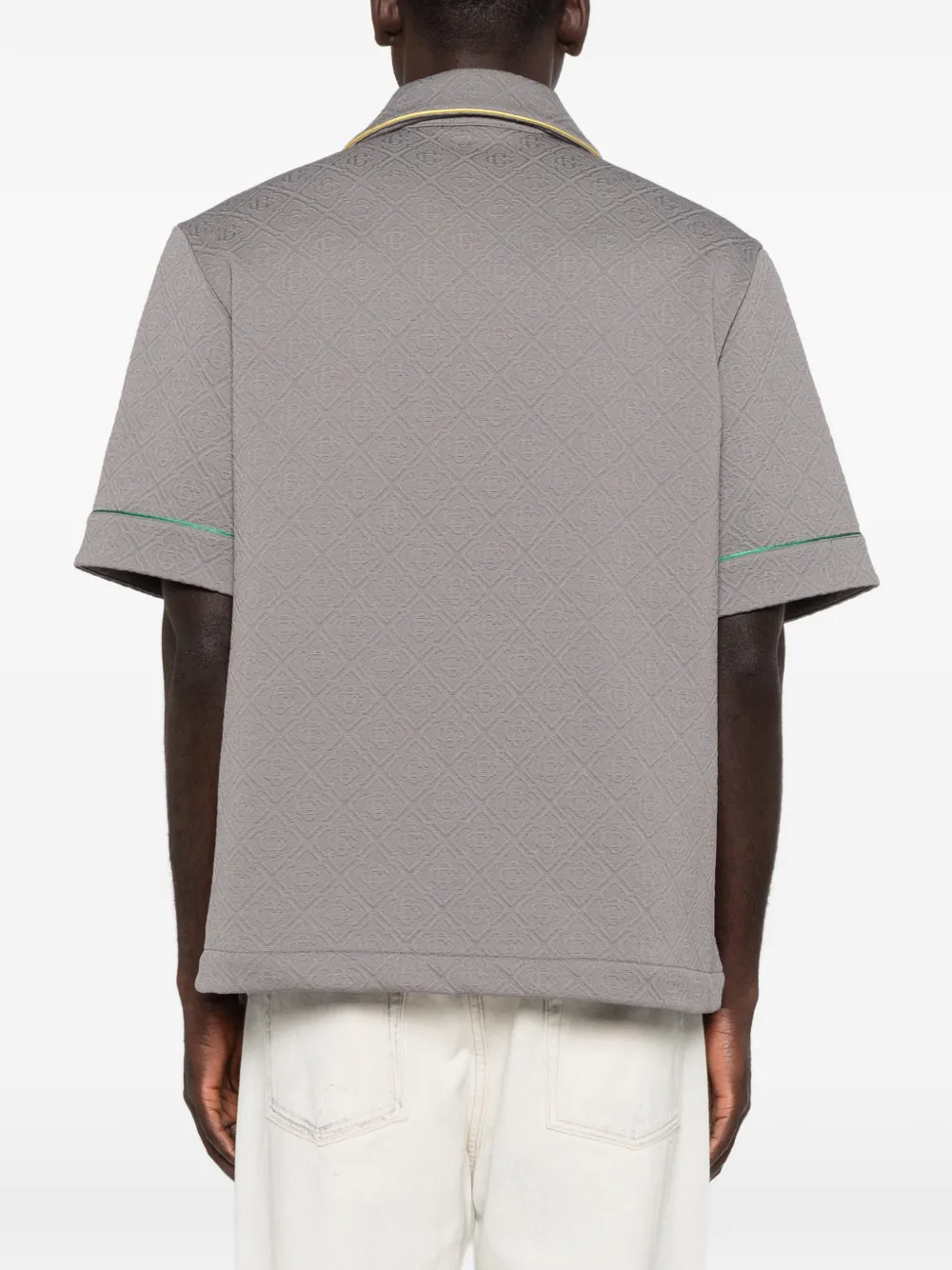 Casablanca Overhemd met monogram-jacquard en contrasterende afwerking Grijs