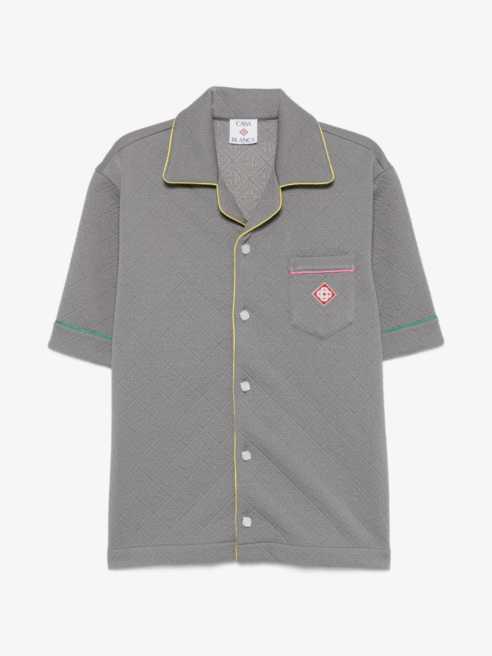 Casablanca monogram-jacquard contrast-trim shirt | Grey | Image 1