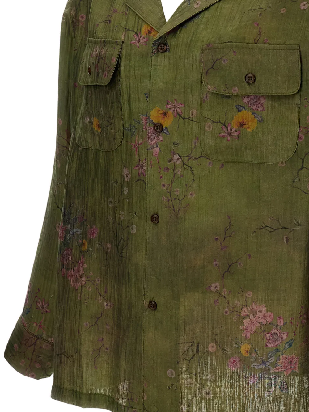  Found Camisa Con Estampado Floral - Verde 