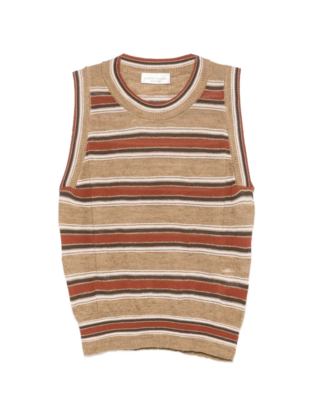 Roberto Collina striped knitted tank top - Marrone