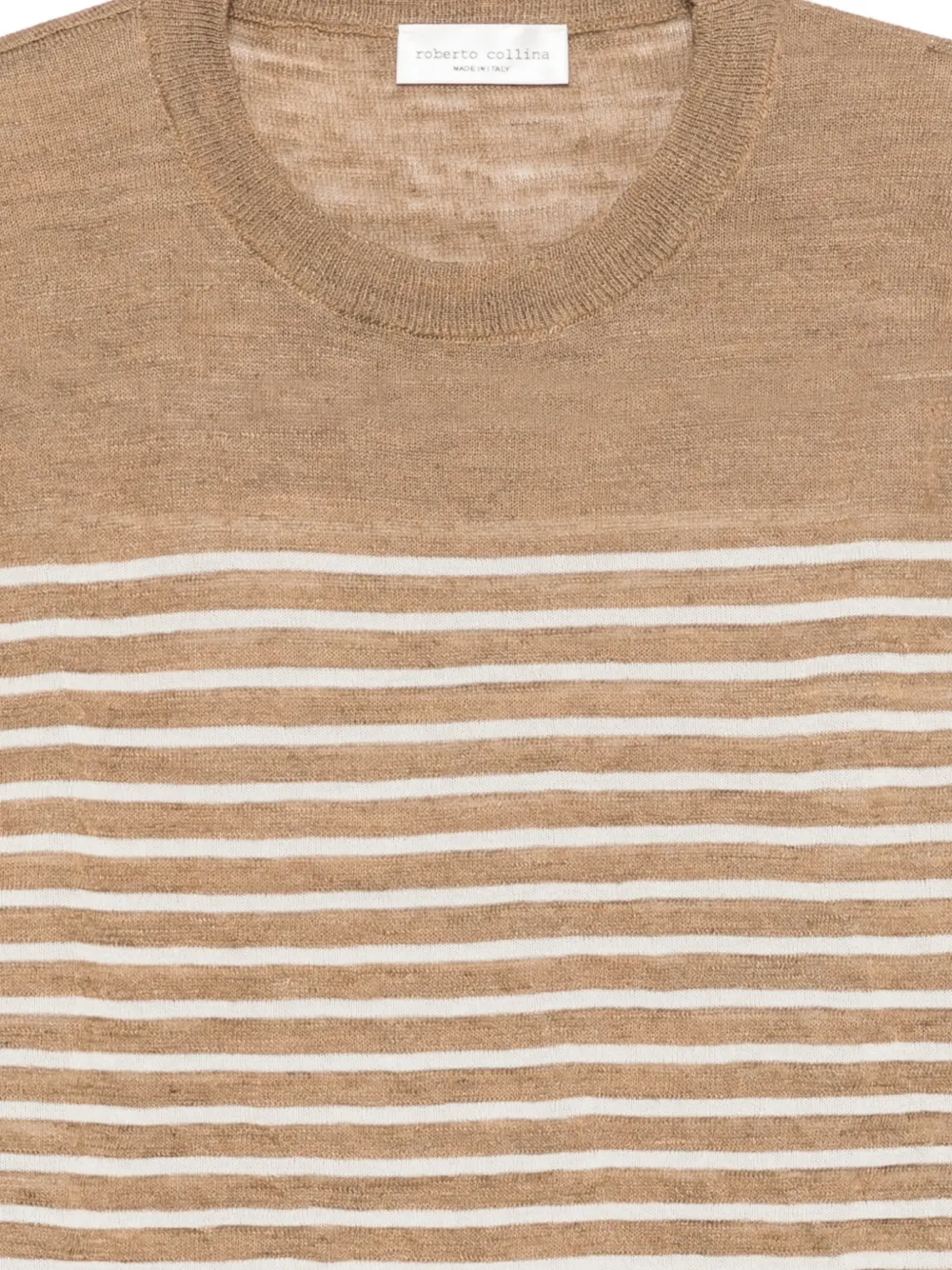 Roberto Collina Gestreepte mouwloze trui Beige