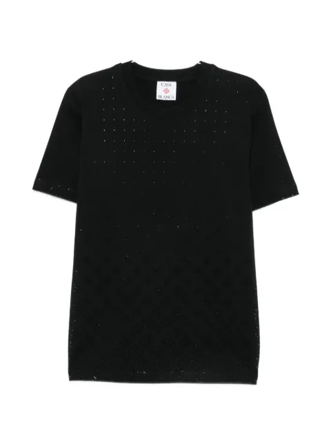 Casablanca crystal-embellished monogram-pattern T-shirt