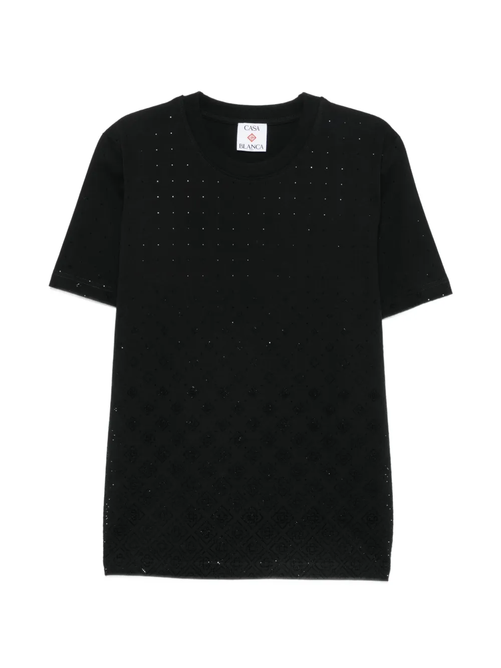 Casablanca crystal-embellished monogram-pattern T-shirt - Schwarz