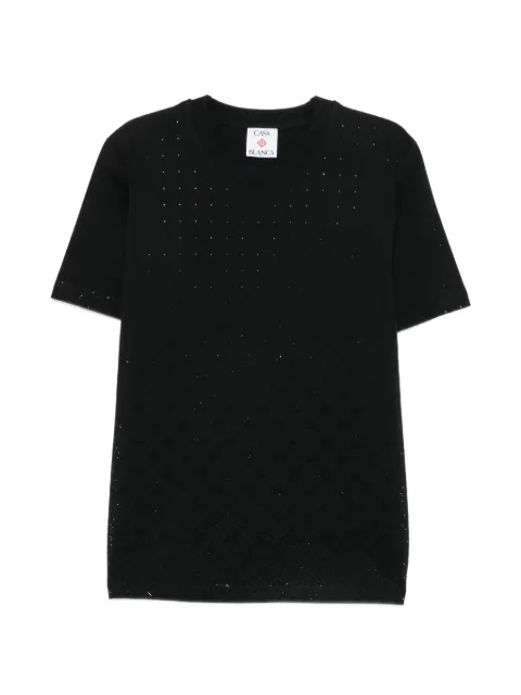 Casablanca camiseta con monograma y cristales