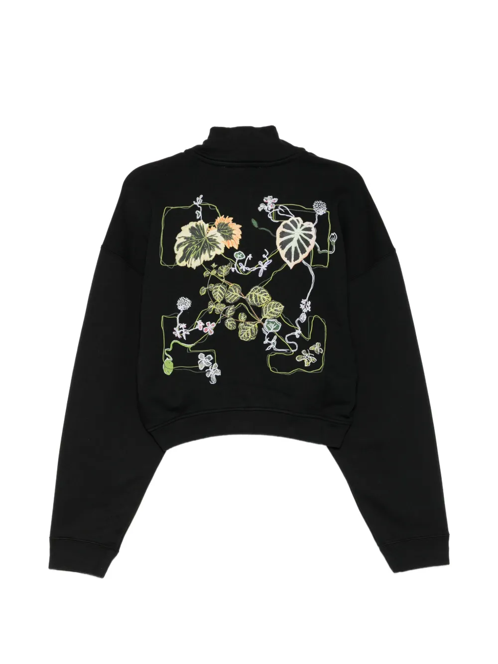 Off-White Arrow Leaves sweater met rits Zwart