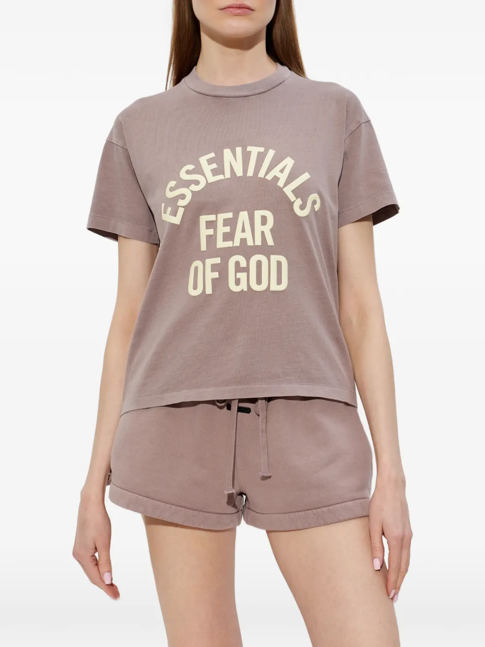 FEAR OF GOD ESSENTIALS T-shirt met logoprint Paars