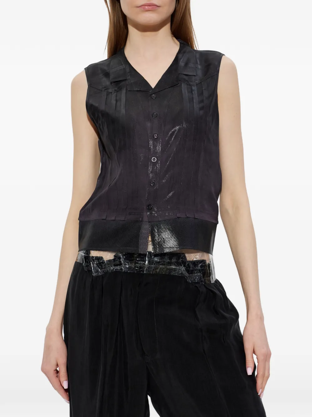 Maison Margiela Mouwloze blouse Zwart