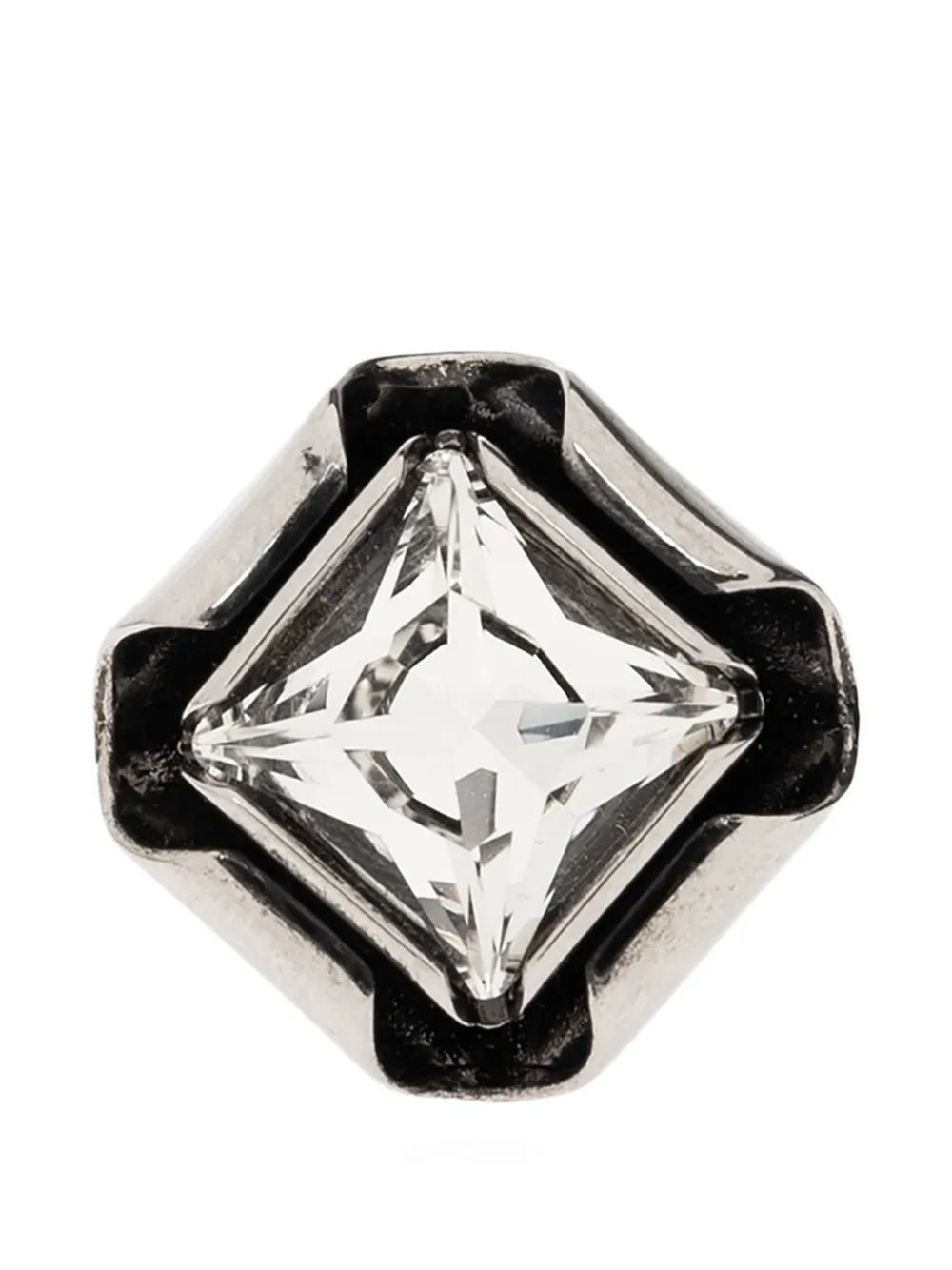 Givenchy crystal-embellished geometric ring - Argento