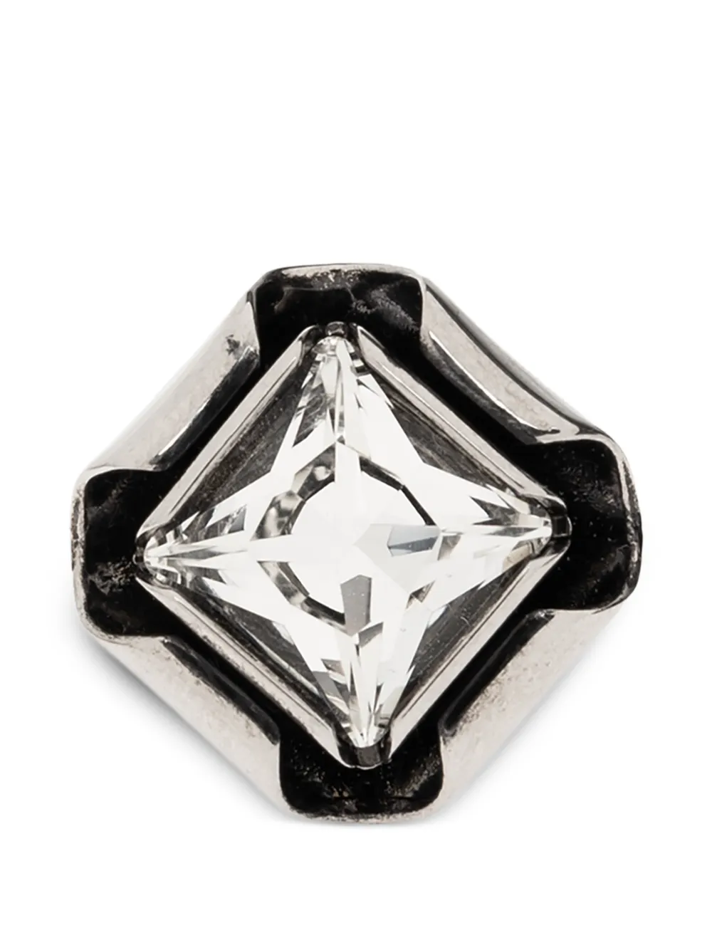 Givenchy crystal-embellished geometric ring - Argento