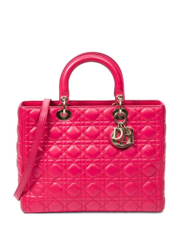 Dior Pre-owned Large Lady Dior Tote Bag in Pink