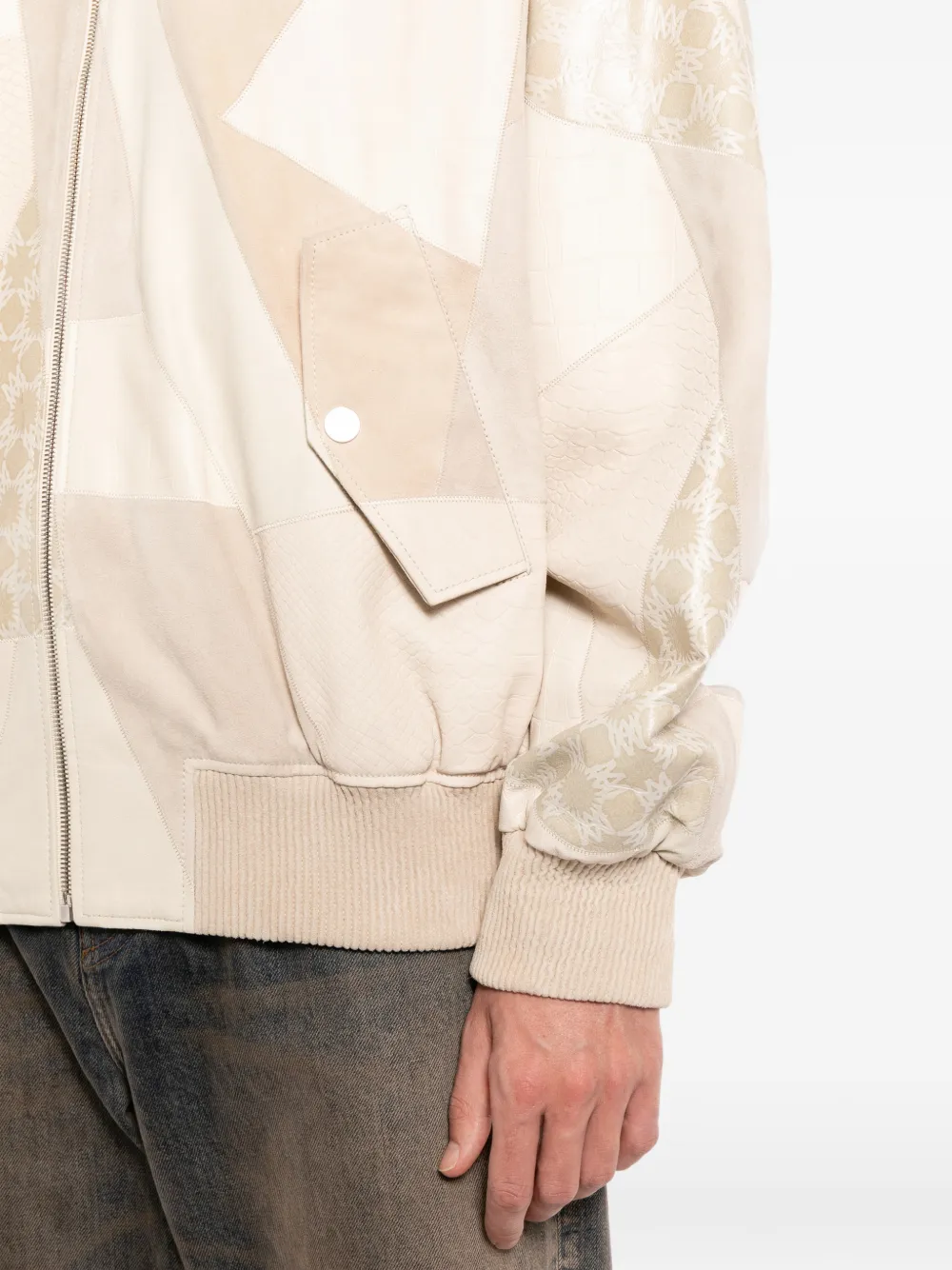 AMIRI Bomberjack met patchwork Beige