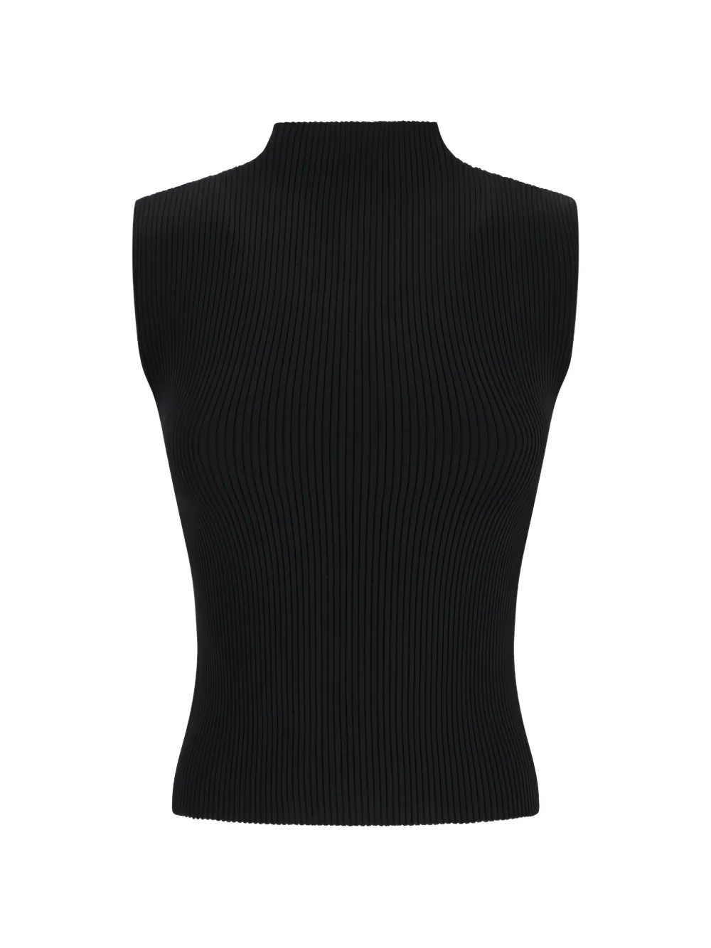 Magda Butrym ribbed-knit high-neck top - Nero