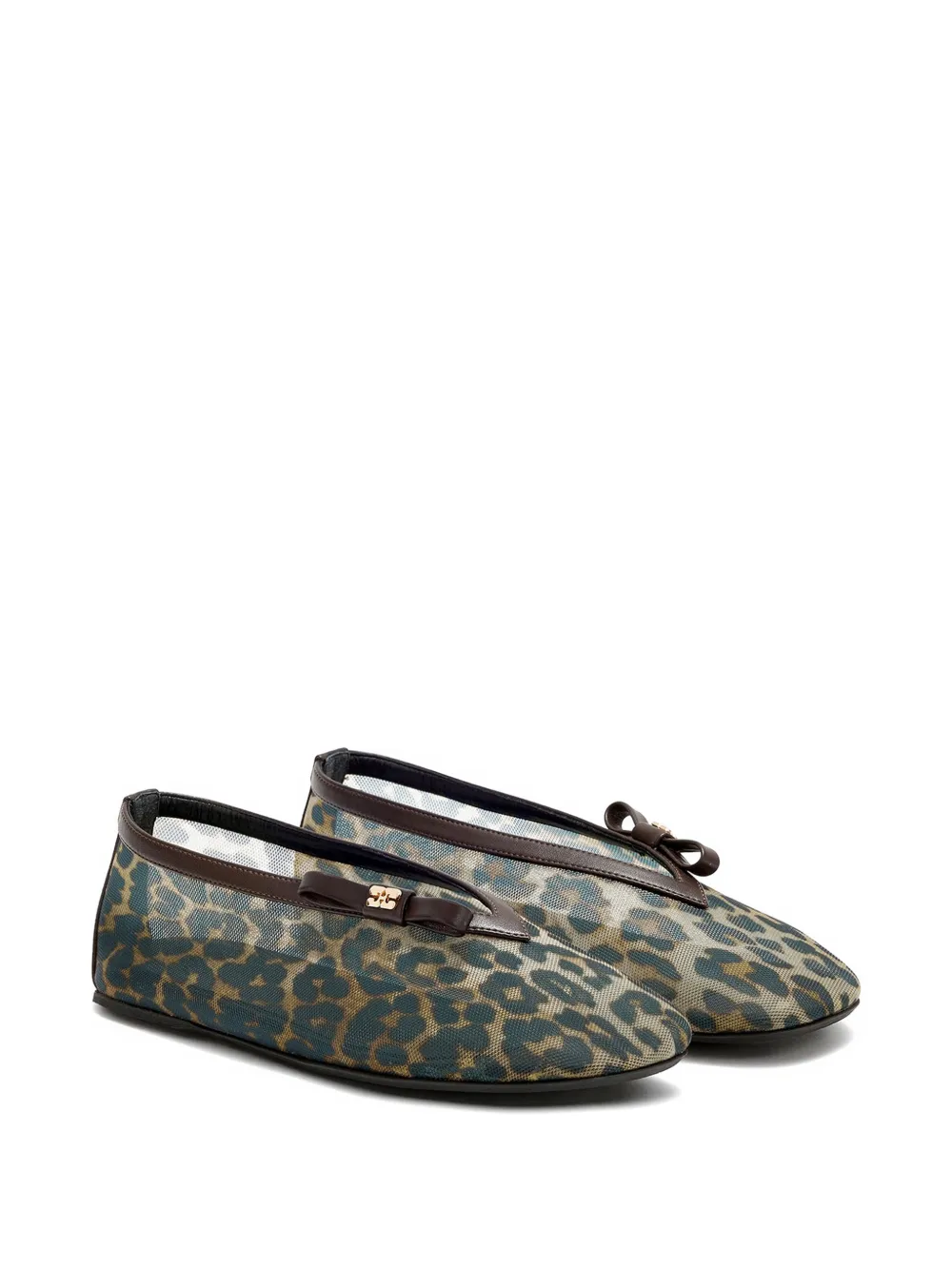 GANNI Jenny ballerina's met luipaardprint Zwart
