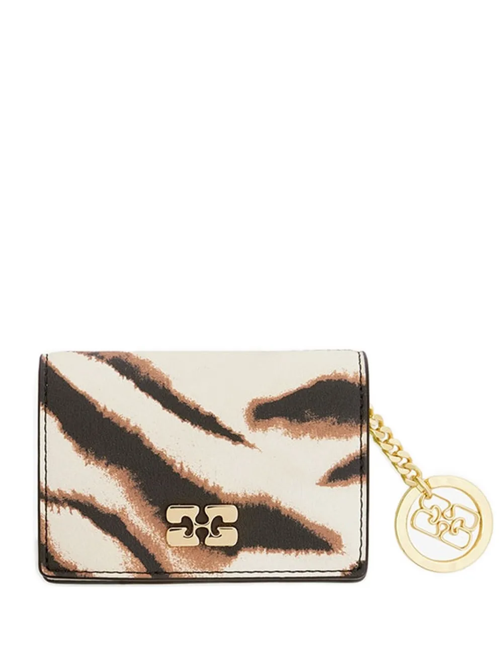GANNI Bou zebra-print wallet - Toni neutri