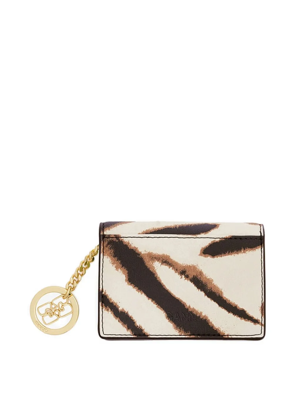 GANNI Bou portemonnee met zebraprint Beige