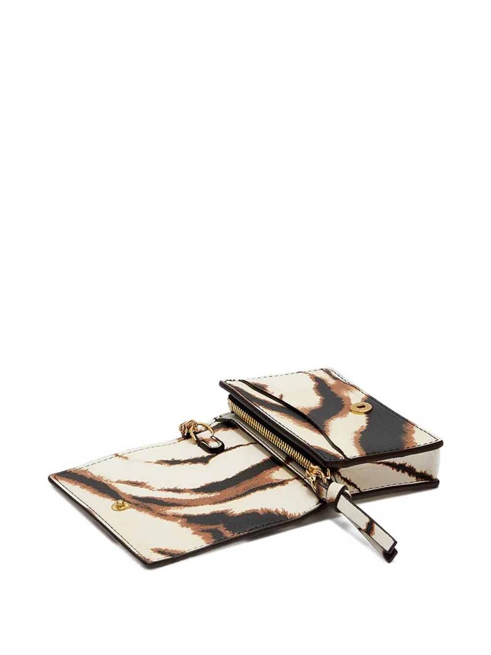 GANNI Bou portemonnee met zebraprint Beige